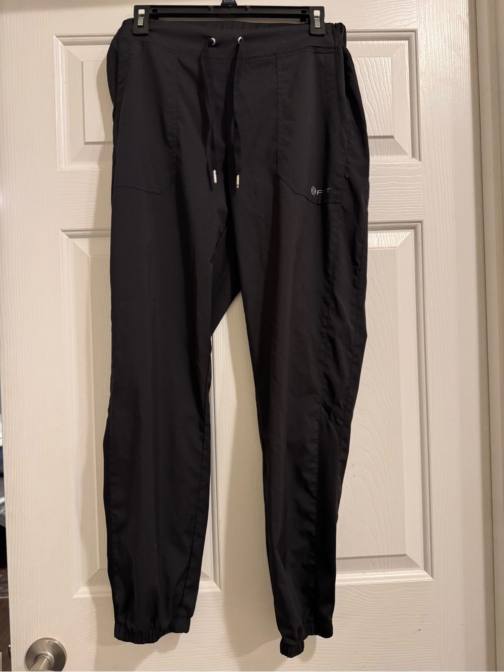 White Cross Fit Jogger Scrub Pants